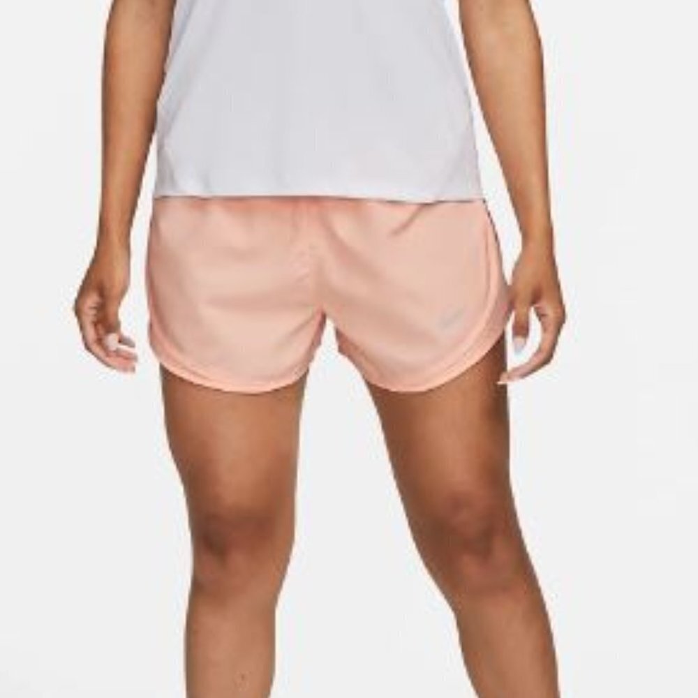 Nike Tempo Women's Brief-Lined Running Shorts Dusty Pink Dri Fit Mesh Sz Large